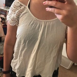 White Flowy Top